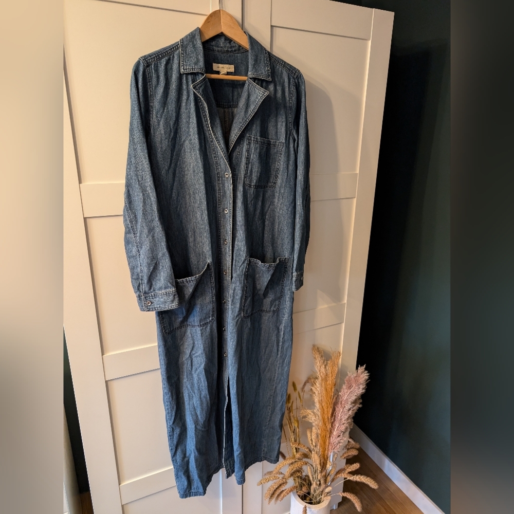 Treasure & Bond button up denim maxi dress OR over coat